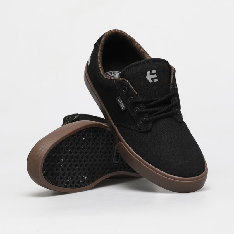Etnies أحذية إيتنيز جيمسون 2 الإيكولوجية المستدامة بأسلوب التزلج، نعل معزز، شعور مبطن، أحذية رياضية يومية، نباتية باللون الأسود/الفحم/الرملي - Image 2